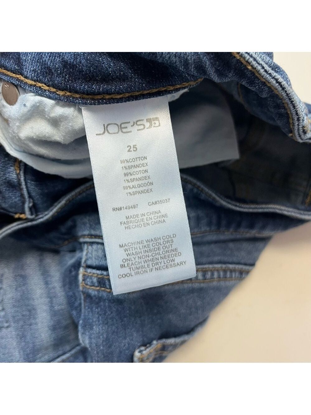 Joe’s Jeans Distressed Raw Hem Denim Mini Skirt, size 25 - Picture 8 of 10